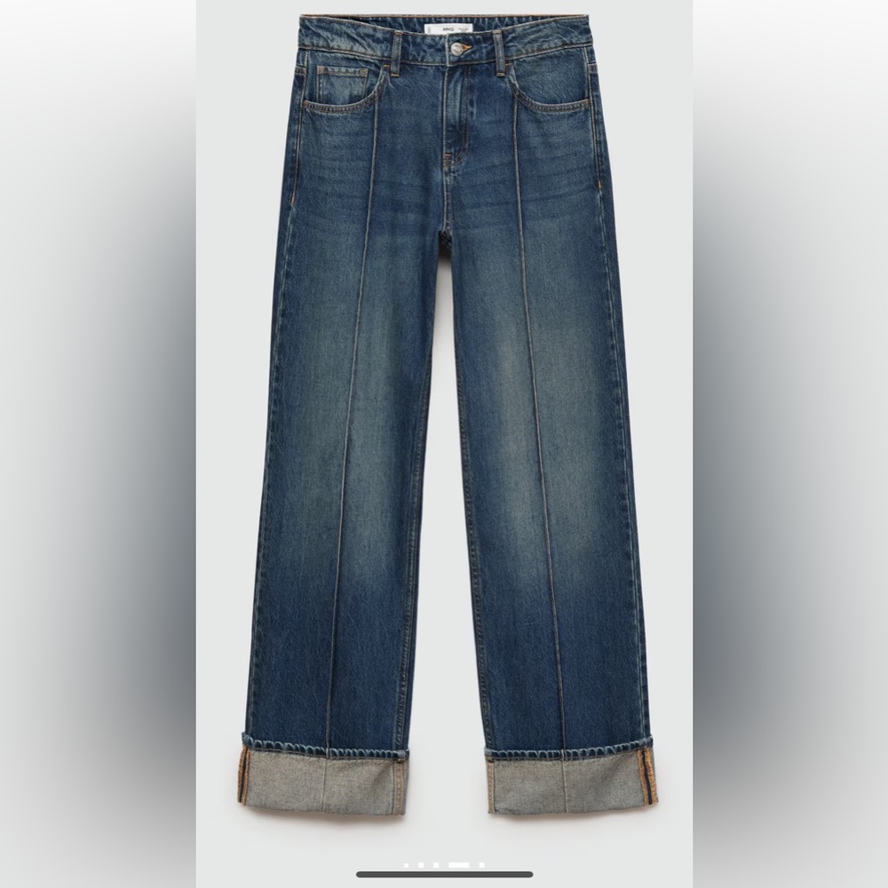 Mango Blue Wide Leg Jeans